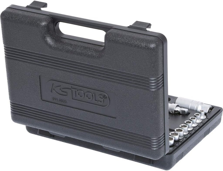 KS Tools 911.0626 3/8 Zoll Steckschlüssel-Satz | inklusive Umschaltknarre, 45-Zahn | matt satiniert