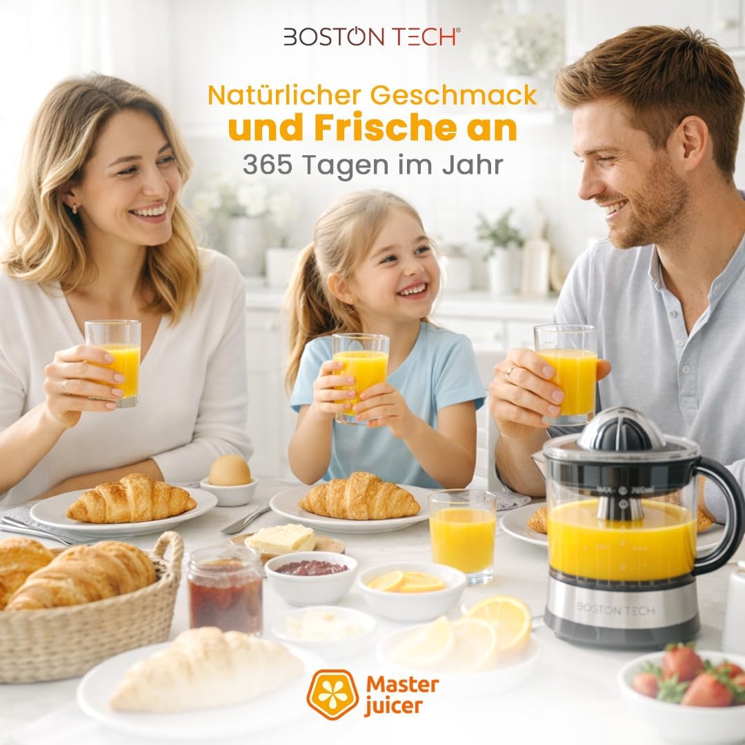 MasterJuicer: Saftpresse Elektrisch | 700 ml, Bidirektionale Rotation, 40W | 2 Kegel, BPA-frei, Trop