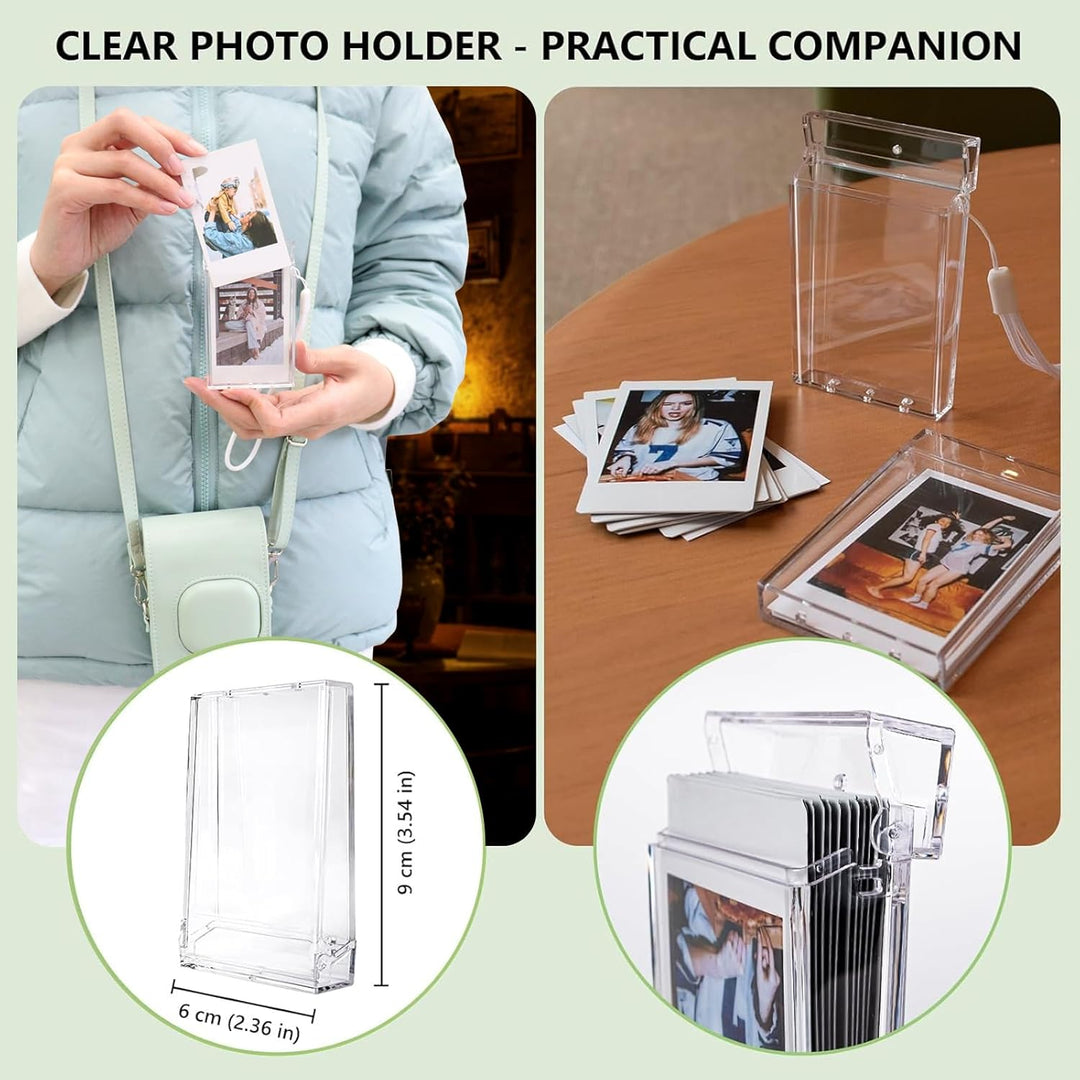 HIYQIN Leder Tasche Kompatibel mit Fujifilm Instax Mini LiPLAY, für Fujifilm Mini Liplay Tasche mit