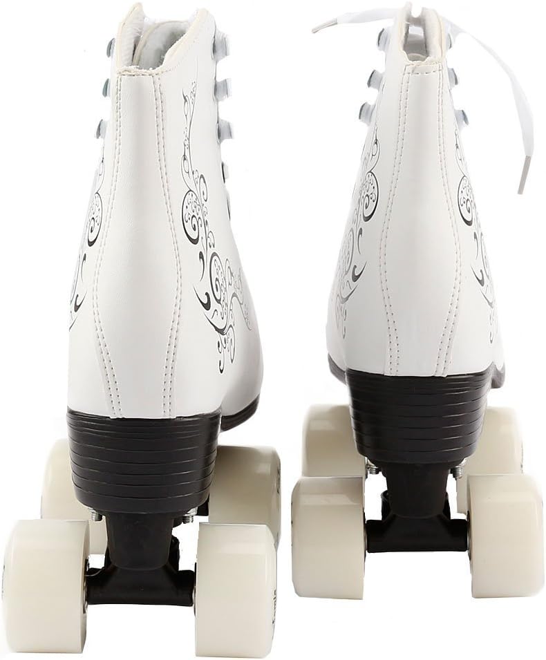 Rollschuhe/Discoroller in Grössen 30-44 - Rollerskates Disco Roller Skate Indoor Outdoor 42 Weiss, 4
