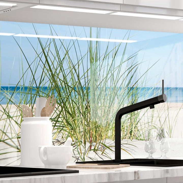 StickerProfis Küchenrückwand selbstklebend Glasoptik - DÜNENBLICK - 1.8mm, Versteift, alle Untergrün