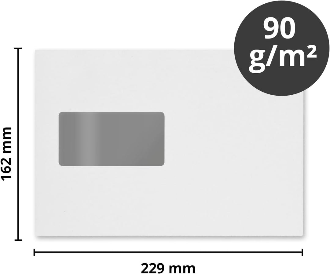 easydruck24de Umschläge mit Fenster DIN C5-500 Stück I Versandtaschen haftklebend mit Abdeckstreifen