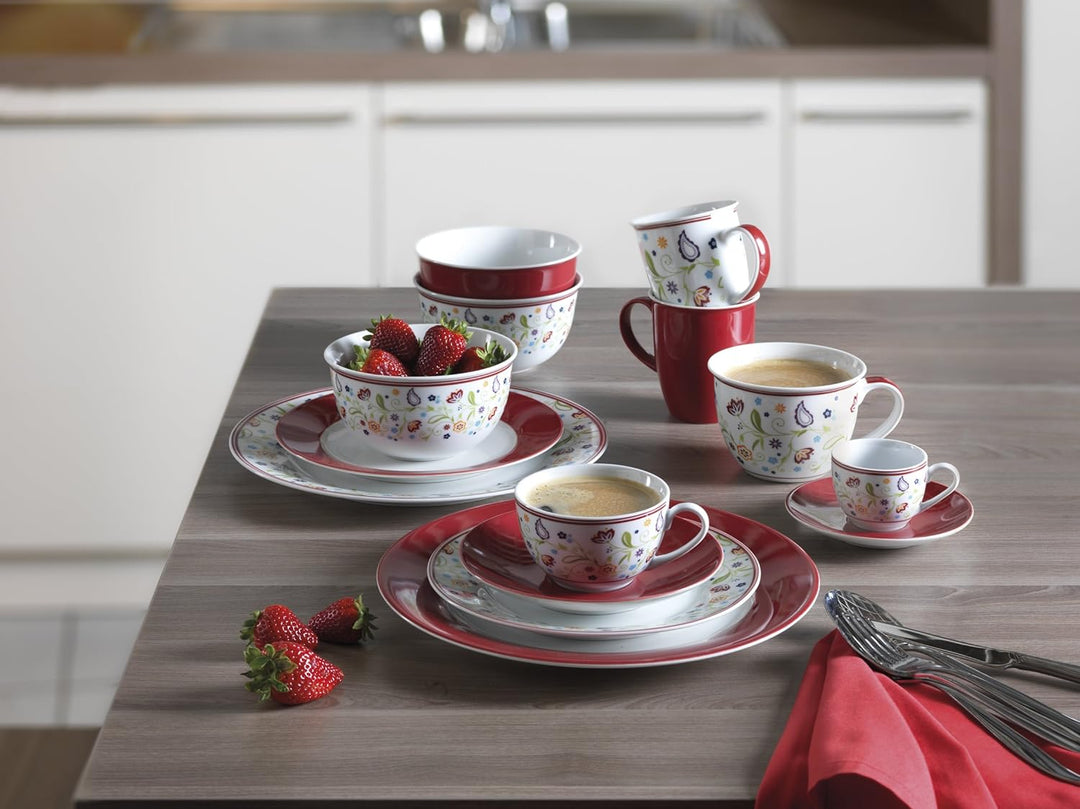 Ritzenhoff & Breker Tafelservice Doppio Shanti, 8-teilig, Porzellangeschirr, Rot