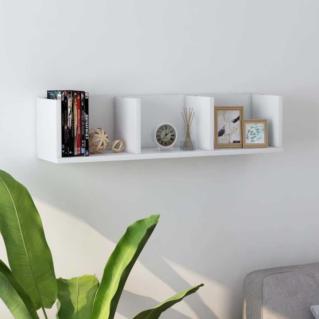 vidaXL CD Wandregal 3 Fächer Wandboard DVD Regal Aufbewahrung Hängeregal Bücherregal Medienregal Dek