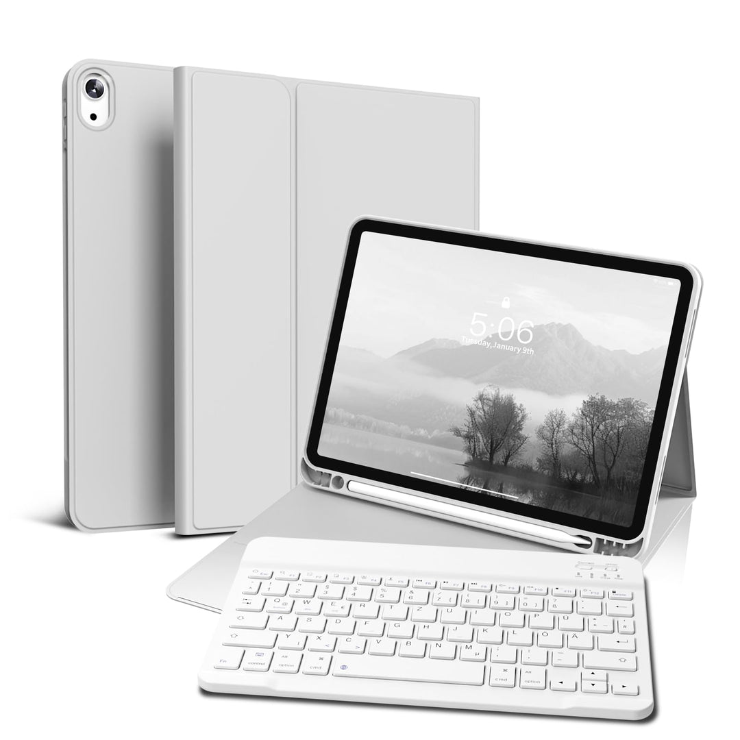 GKABXY Hülle mit Tastatur für iPad Air 11 Zoll 2025 2024 (M3/M2), iPad Air 5 4 2022/2020 10,9 Zoll,