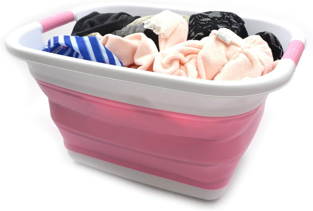SAMMART 25L Zusammenklappbarer Wäschekorb / -wanne - faltbarer Aufbewahrungsbehälter/Organizer - tra