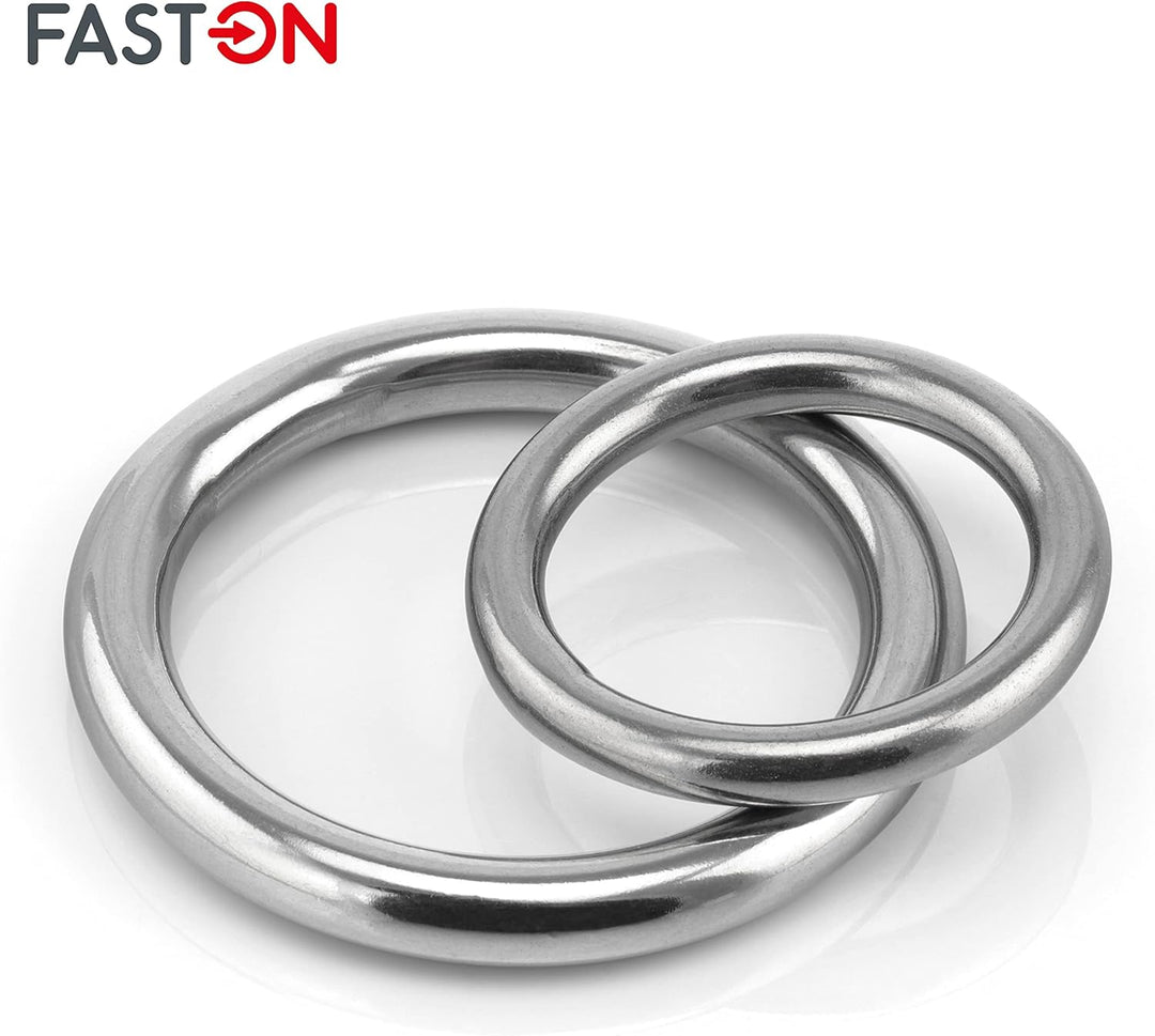 FASTON® Edelstahlringe 12x70mm geschweisst und poliert (2 Stück) Edelstahl O Ring Rundring rostfreie