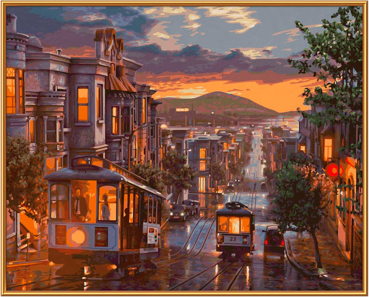 Schipper 609130896 Malen nach Zahlen – Abend in San Francisco - Bilder malen für Erwachsene, inklusi