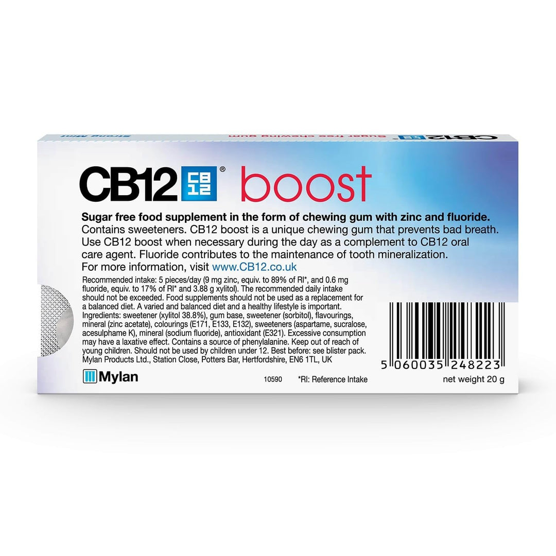 12 x CB12 Boost Zucker Frei Kaugummi Starkes Minze 10 Stücke 20g