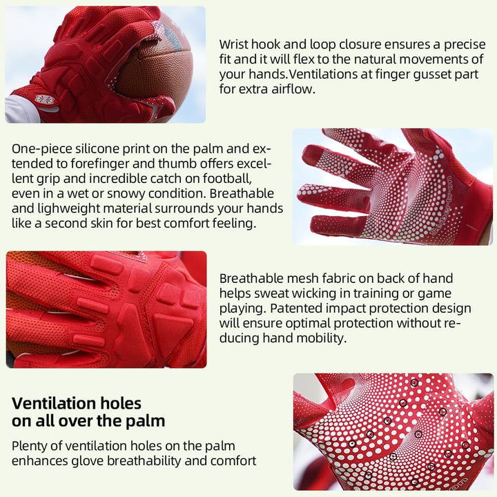Seibertron G.A.R.G 2.0 Gel Filled Patentiert Anti-Impact Ultra-Stick Football Sports Receiver/Empfän