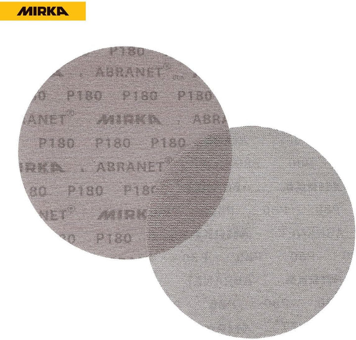 Mirka Abranet® Netz-Schleifscheiben (Ø 225 mm), Profi-Schleifgitter mit P180 Körnung und Klett, für