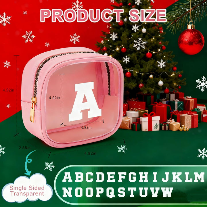 Parima Kosmetiktasche Mädchen Weihnachten - Rosa Make up Tasche Transparent Kulturbeutel Damen Gesch