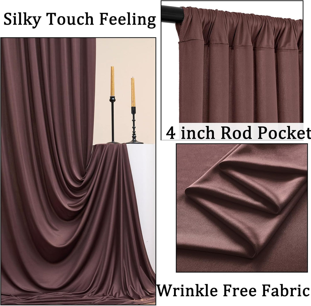 3x3 m Braun Vorhang für Kulissen und Party-Hintergrund - Polyester Hochzeit Hintergrund für Geburtst