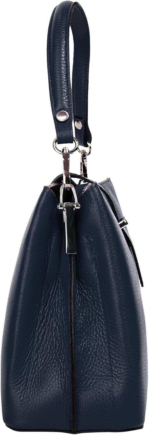 Handtasche Echt Leder Damen Made in Italy, Tragetasche, Umhängetasche, Abendtasche aus Leder 021791