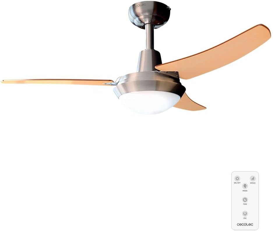 Cecotec Deckenventilator 65 W und 42" mit Licht und Fernbedienung EnergySilence Aero 480. 3 Geschwin