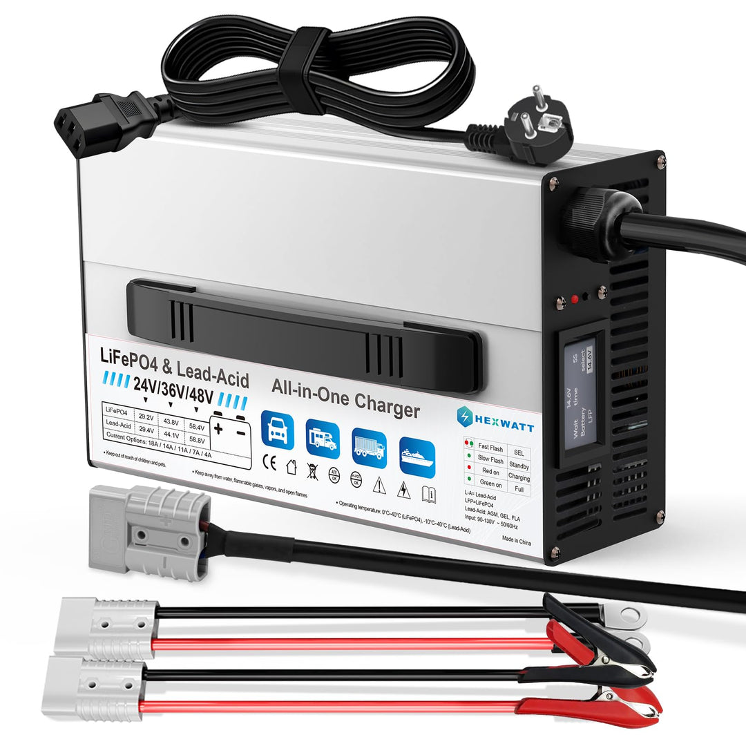 24V/36V/48V LiFePO4 &amp; AGM All in One Battery Charger,LiFePO4 29.2V,43.8V,58.4V Charger and Lead-Acid
