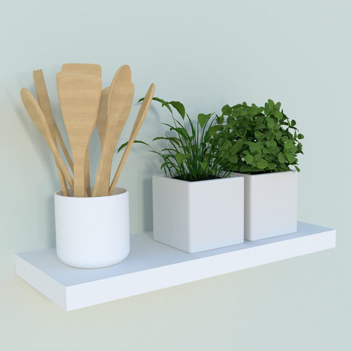 Henor Wandregal FSC® Holzwandregal 40 x 15 x 2.5 cm. Laden Sie 30 kg. Weiss 40 Weiss, P-15 Cm., 40 W
