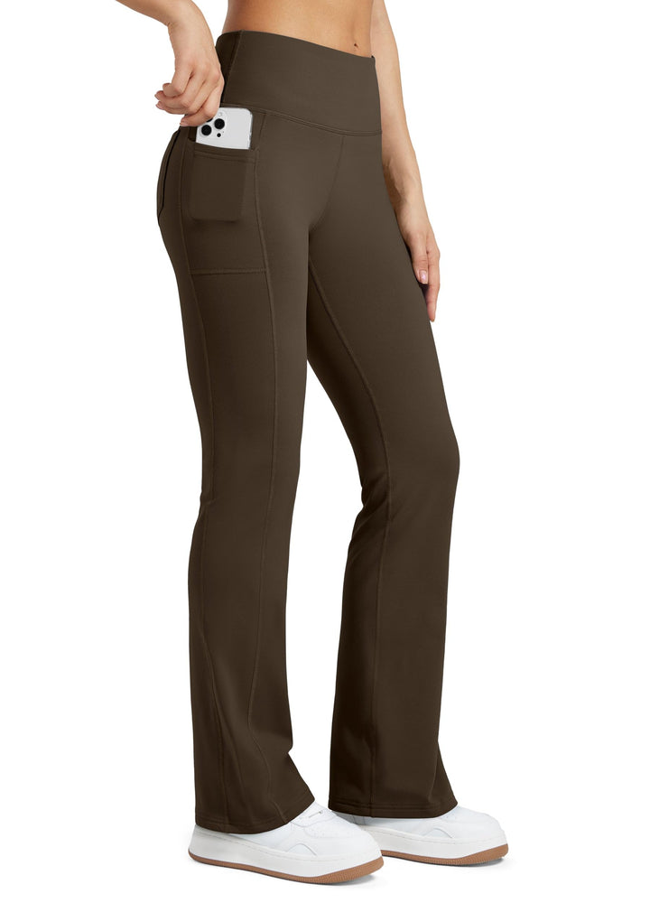 WILLIT Damen Thermo Flare Leggings Winter Fleece gefütterte Yogahose Warm Sportleggins Laufhose Boot