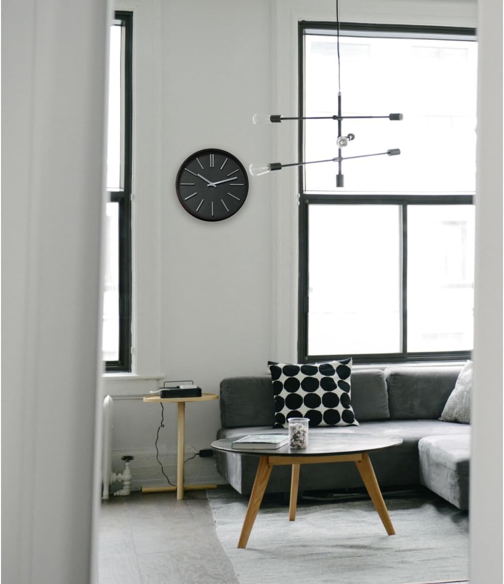 Orium 11045 Goma Wanduhr Kunststoff schwarz 35 x 4,8 x 35 cm