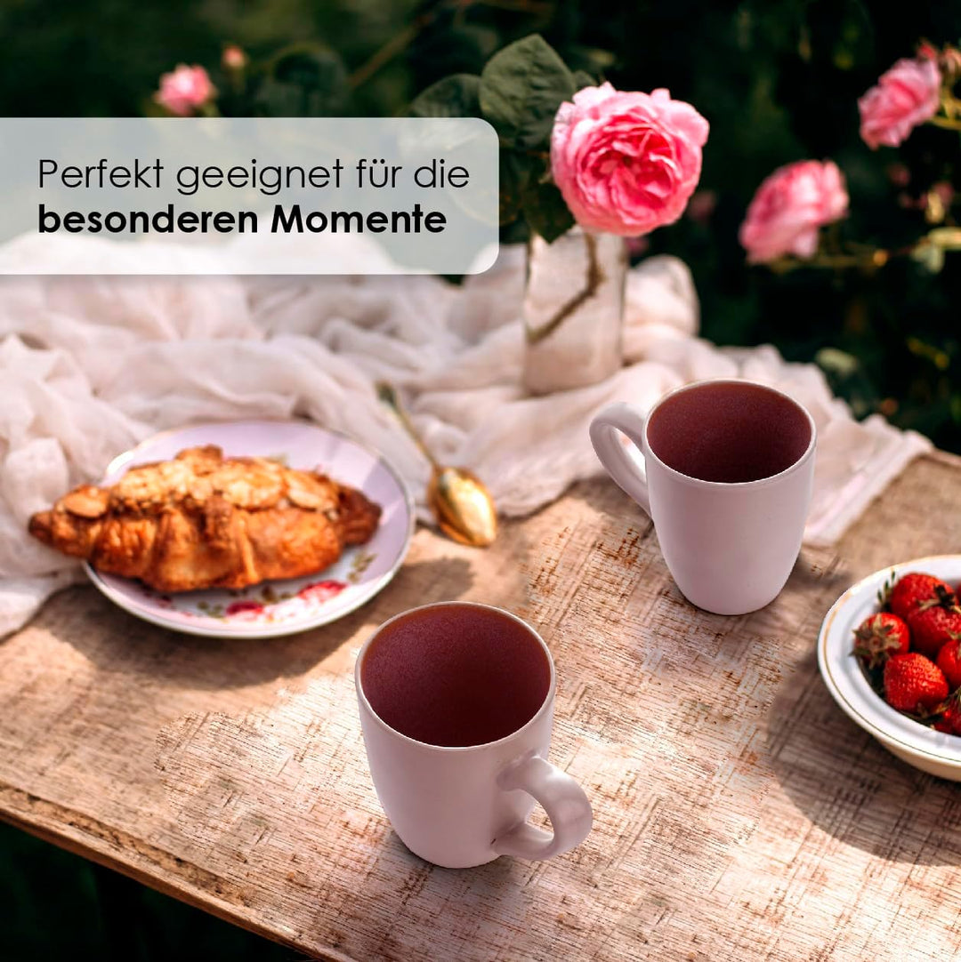 MIAMIO – 6 x 350 ml Kaffeetassen/Tassen Set aus Steingut Keramik Geschirr Set Handmade - Lumera Koll