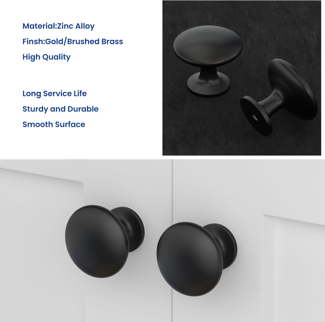 LONTAN 20 Stück Küchenknöpfe Schwarz Möbelknöpfe Schwarz Schrankknöpfe Modern Türknopf Schwarz Schub