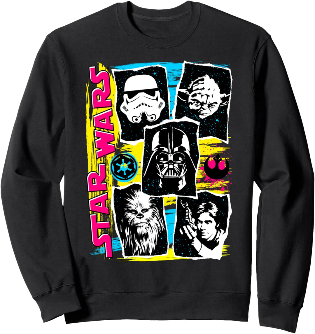 Star Wars Group Shot Neon Splatter Photos Sweatshirt