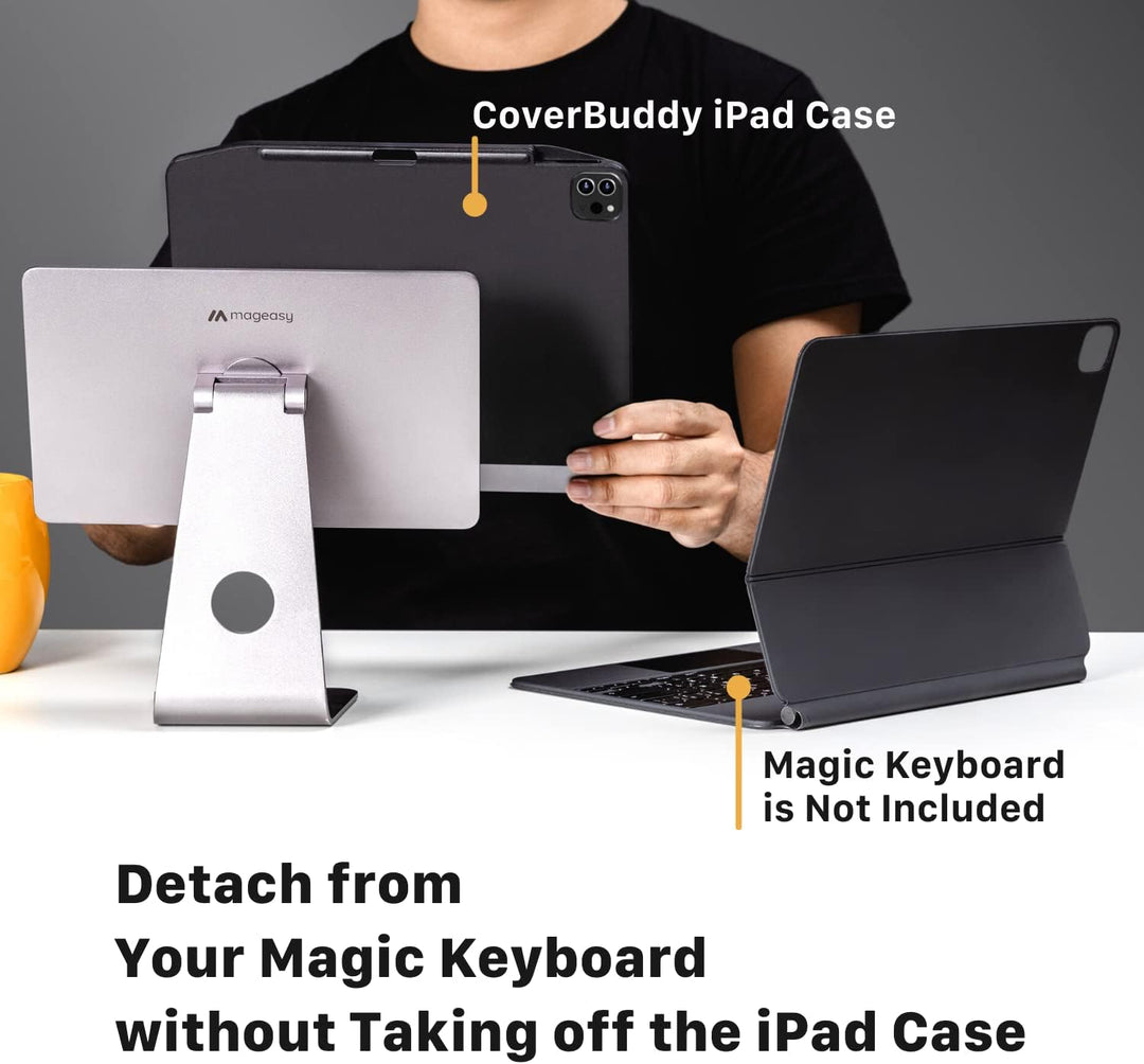 SWITCHEASY CoverBuddy für iPad Pro 12.9 Zoll 2018 2020, mit Stifthalter [Unterstützung für kabellose