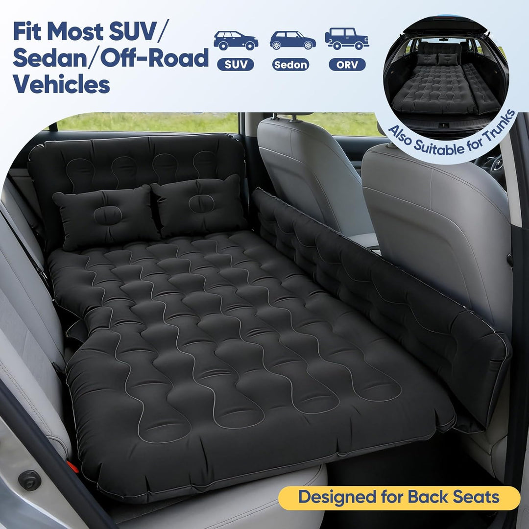 Luftmatratze für Auto, Aufblasbares Bett für Rücksitz, Luftmatratze SUV mit Luftpumpe und Kissen für