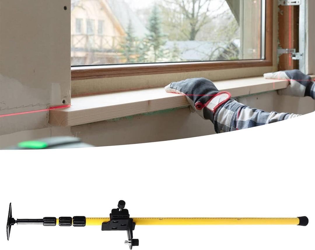 Oumefar 2,8-Meter-Laser-Nivellierungs-Teleskopstange, Verstellbare Halterung für Hochleistungs-, Rot