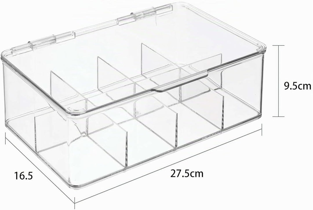 Teebeutel Aufbewahrungsbox, Mit Deckel, Acht Fächern, Abnehmbare Blende, Tischaufbewahrung, Kaffee,