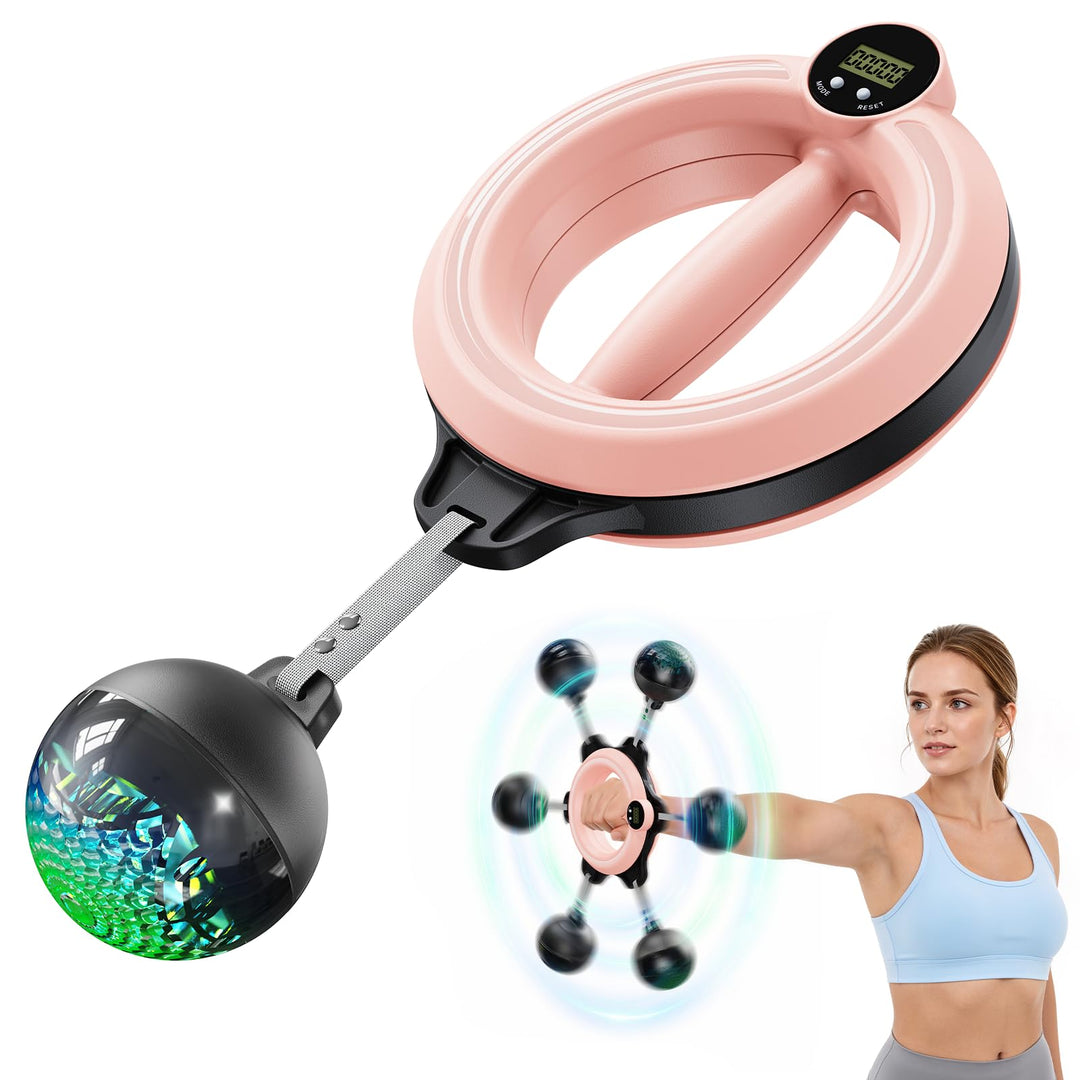 MERACH Unterarmtrainer mit Zähler & RGB-Lichtern, 360° Rotierender Armtrainer für Zuhause Büro, Geei