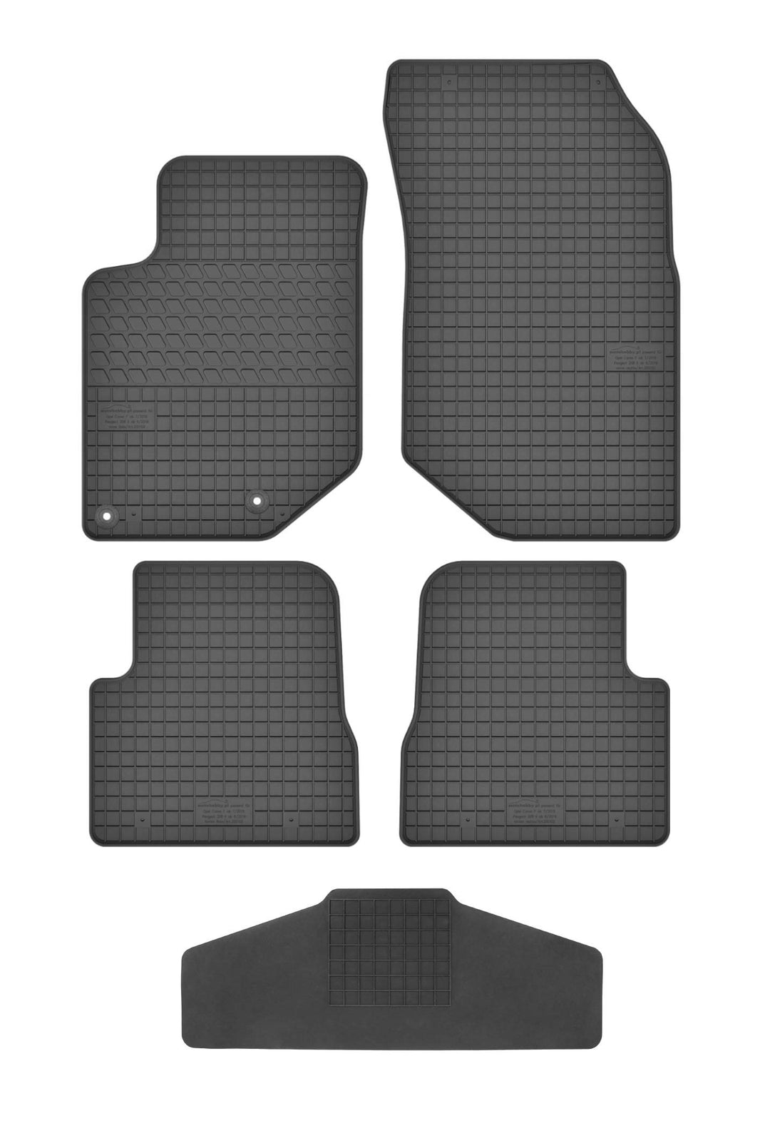 Fussmatten Vorne, Hinten + Tunnel Matte 5er Set für OPEL Corsa F seit 2019 Gummi Gummimatten Vorne,