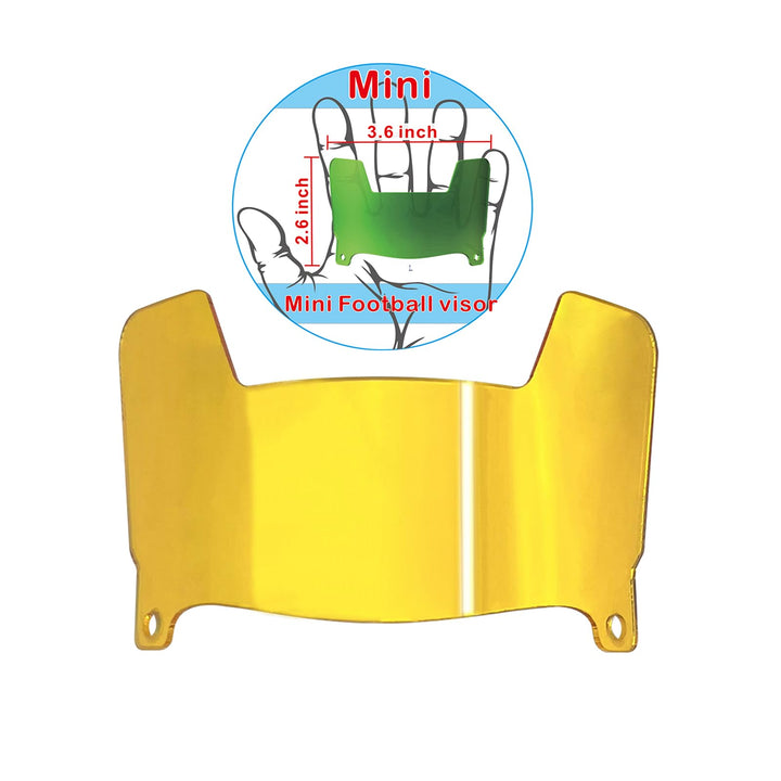 Mini Football Helmet Visor Clear with Clips Universal Fit for Collectors and Display Mirro, Gold, Mi