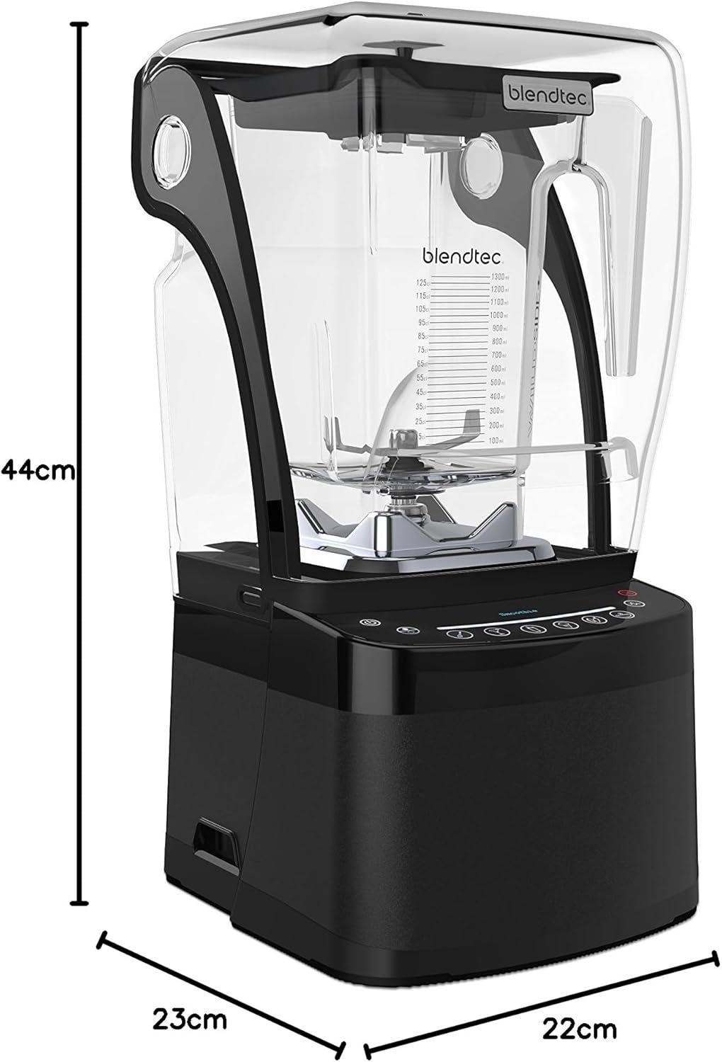 Blendtec P800D4601-EU Professional 800 Hochleistungsmixer/Blender, 2.66 liters, Schwarz, Single