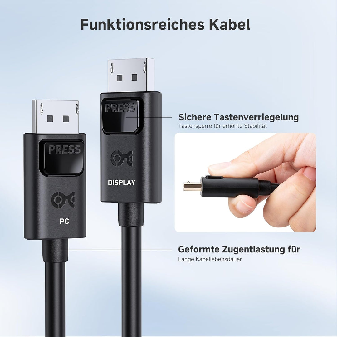 Cable Matters unidirektionales aktives DisplayPort Kabel 1.4-7,5m (DisplayPort 1.4 Kabel, DP Kabel)