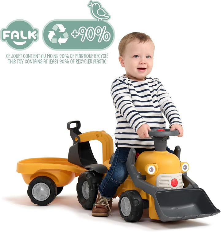FALK - Traktor-Traktor, Marcel, Frontbagger, ab 12 Monaten, 90% recycelter Kunststoff, Bagger & Anhä