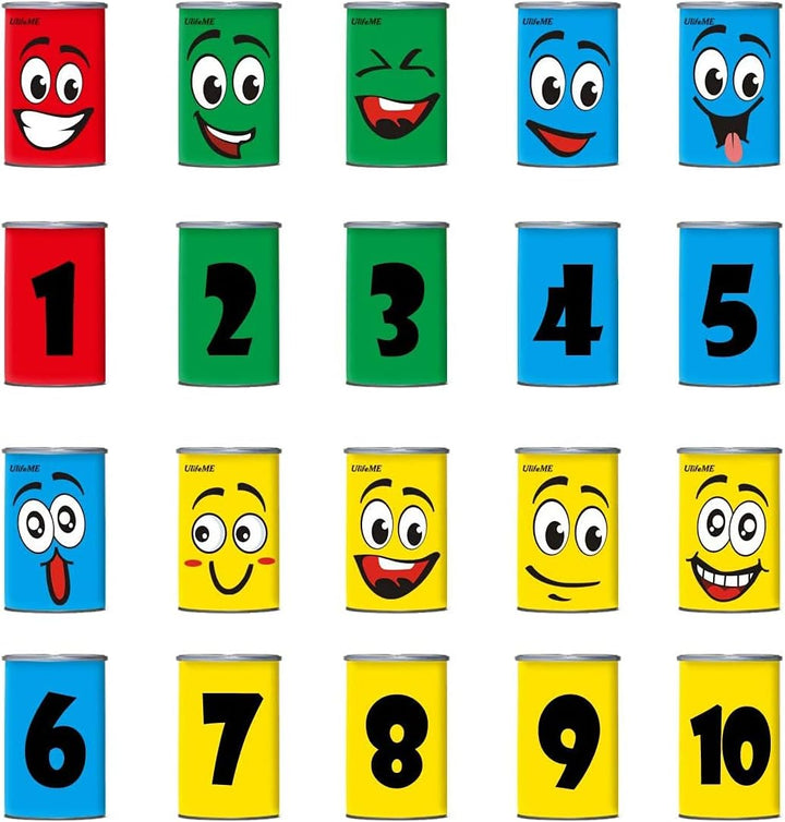 Ulifeme Dosenwerfen Kinder, Dosenwurfspiel für Kindergeburtsta &amp; Andere Party, 10pcs Lächeln Dosen &amp;