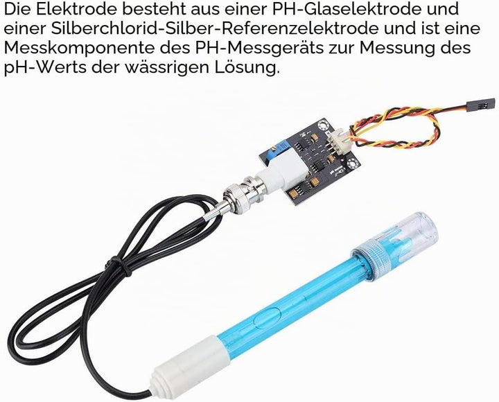 VBESTLIFE 5 V PH-Sensormodul + PH-Sonde Composite-Elektroden-Testcodesensor mit BNC-Anschluss