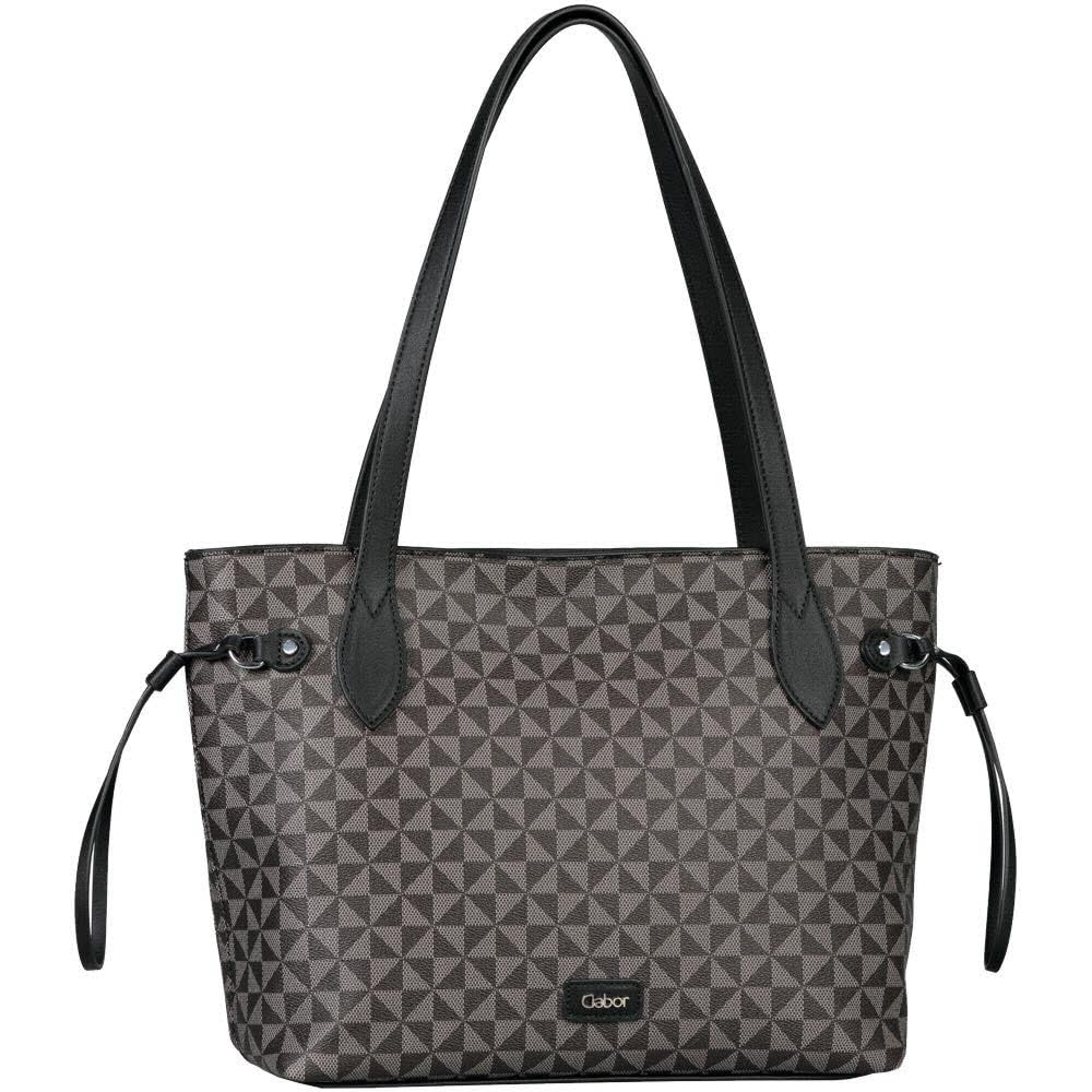 Gabor bags Barina Damen Shopper Umhängetasche Reissverschluss Mixed Black, Mixed Black