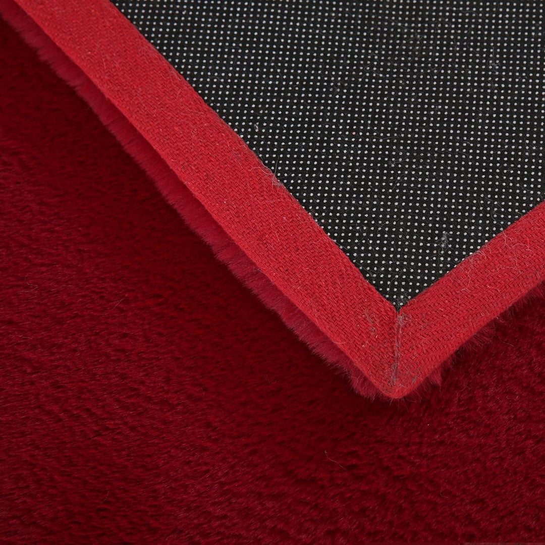 Carpetsale24 Teppich Wohnzimmer Einfarbig Modern Design 200 x 290 cm Rot - Hochflor Teppich Schlafzi