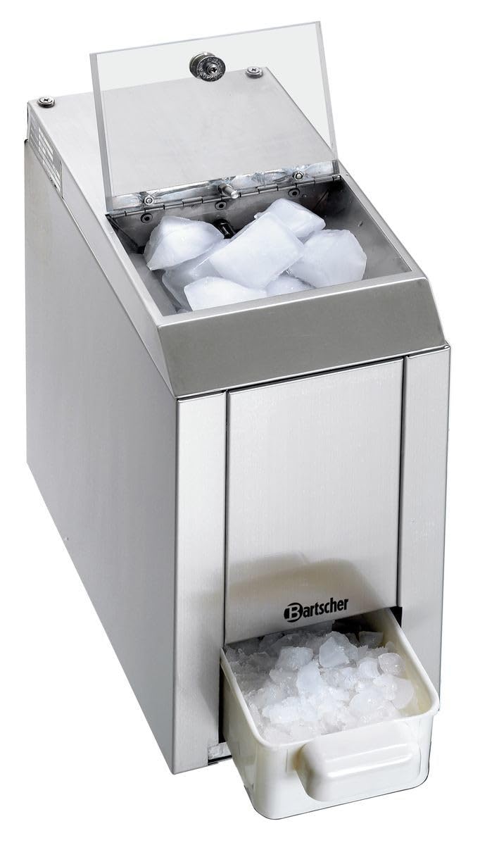 Bartscher 135012 Edelstahl Eiscrasher, Fassungsvermögen 1kg, Auffangbehälter herausnehmbar,