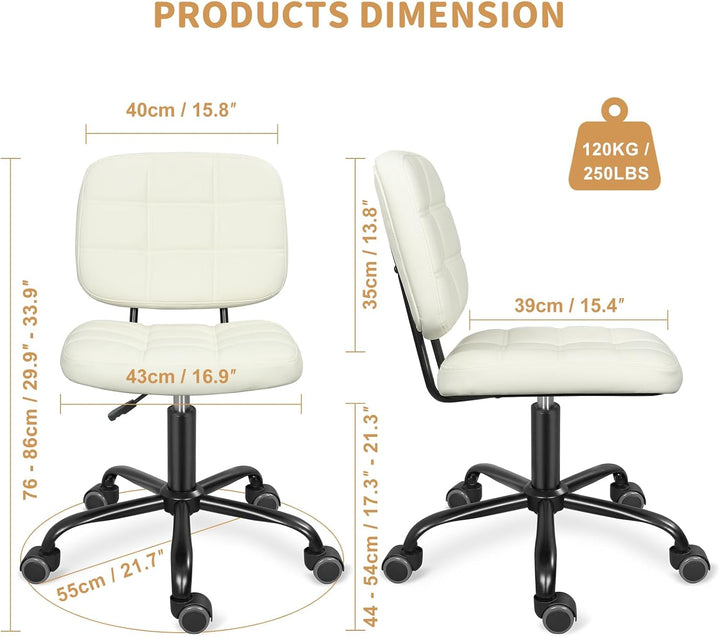Leader Accessories Schreibtischstuhl höhenverstellbarer Bürostuhl ergonomischer Drehstuhl ohne Armle