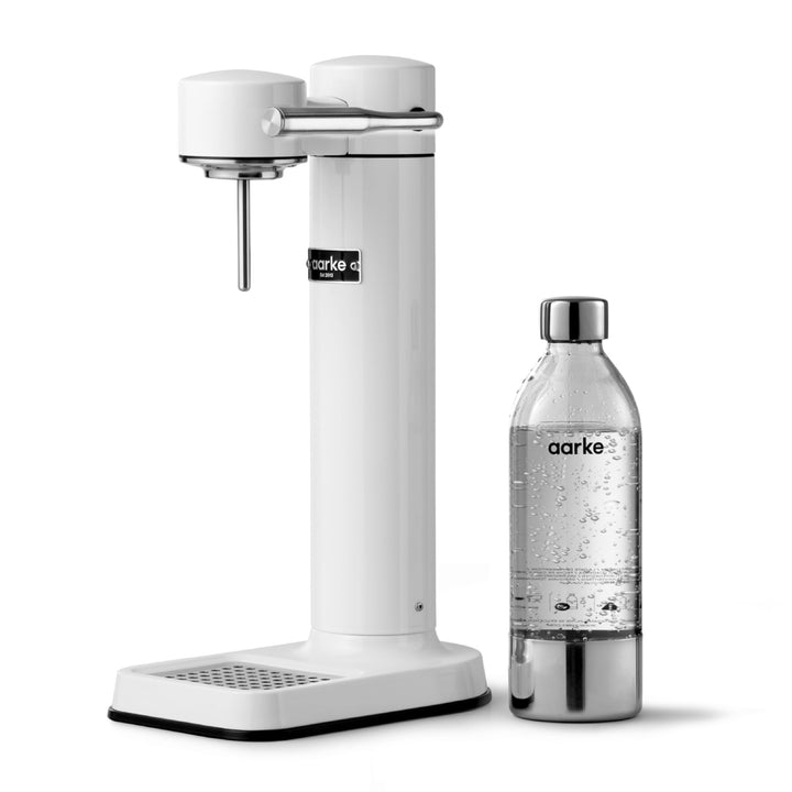 Aarke Carbonator 3, Wassersprudler aus Edelstahl mit BPA-frei Flasche, Weiss Finish