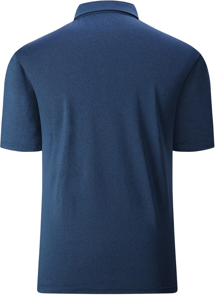 JACKETOWN Poloshirt Herren Kurzarm Einfarbig Golf Polo Shirts Männer Knopfleiste Stickerei Streifen