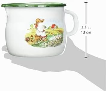 Krüger Milchtopf Gänsekind 14 cm, Emaille, mehrfarbig, 14 cm