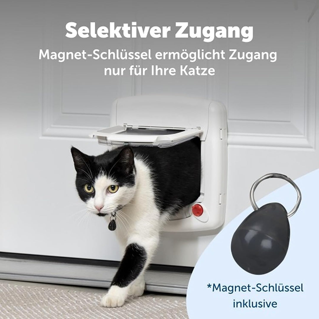 PetSafe Staywell Magnetische Katzenklappe Deluxe, Magnet-Schlüssel gibt nur Ihrer Katze Zugang - häl