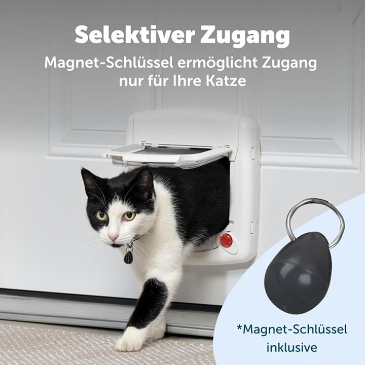 PetSafe Staywell Magnetische Katzenklappe Deluxe, Magnet-Schlüssel gibt nur Ihrer Katze Zugang - häl