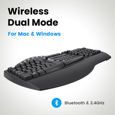 Perixx PERIBOARD-612 Wireless Ergonomic Split Keyboard with Dual Mode 2.4G and Bluetooth Feature, Co