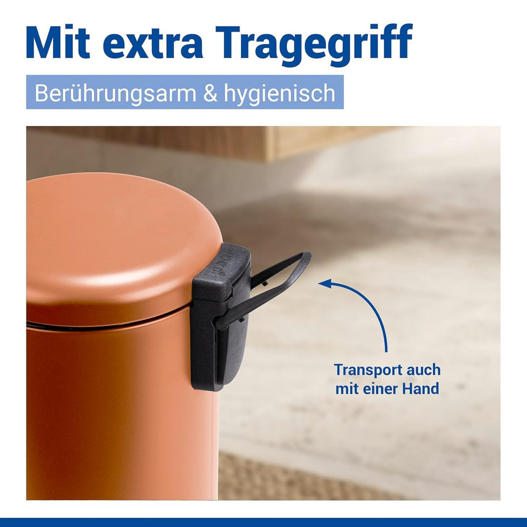 WENKO Treteimer Mod. Leman, 3 Liter, mit herausnehmbarem Einsatz, aus lackiertem Stahl, 17 x 25 x 22