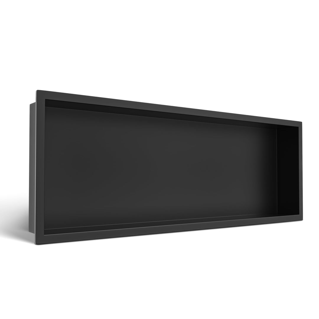 WALL-Box ONE Black Edelstahl wandnische dusche Duschnische, wasserdicht, Flexibler Nischeneinbau, 90